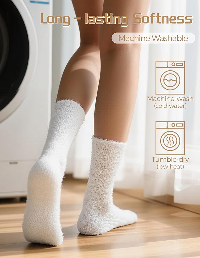 TEHOOK Warm & Cozy Valentines Gifts for Women, Fluffy Fuzzy Plush Sleeping Slipper Socks - Soft Warm Fabric
