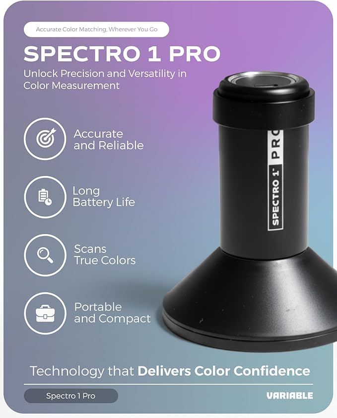Spectro 1 Pro Mobile Spectrophotometer with Dock & Security Kit, Paint Color Matching Tool and Color Reader, Portable Colorimeter Spectrometer Color Sensor & Paint Scanner Device for Prints & Coatings
