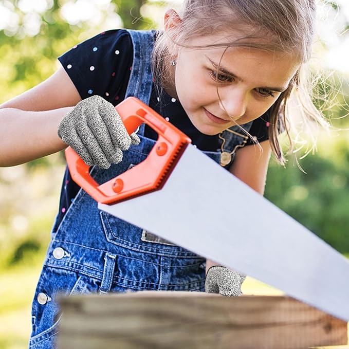 Evridwear Cut Resistant Gloves for Kids 10-13 Years, Level 5 Protection Cutting Gloves Food Grade for Cooking, Whittling, Wood Carving, Gardening and DIY