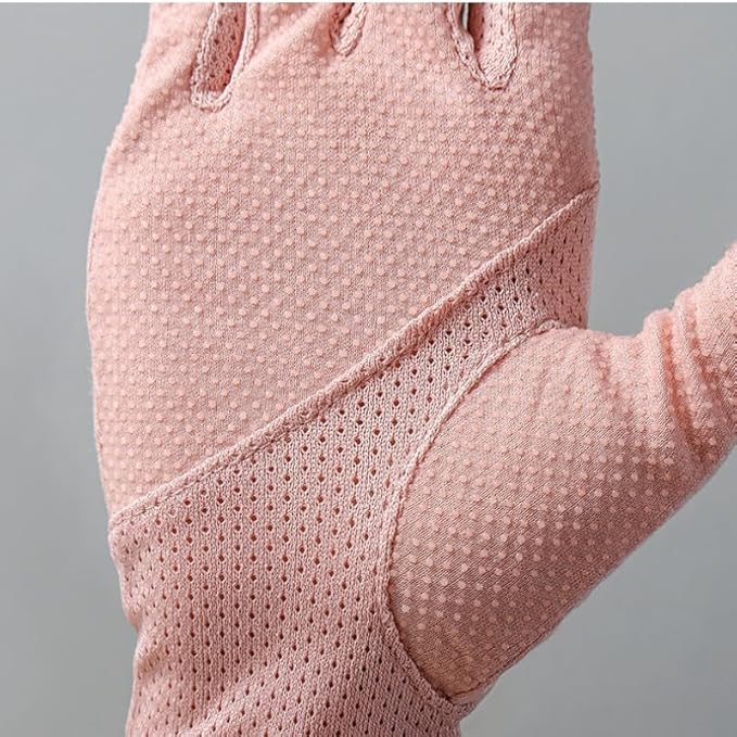 INOGIH Women Sunblock-Fingerless Gloves UV-Sun-Protection Driving Non-Slip Outdoor Gloves for Women Girls