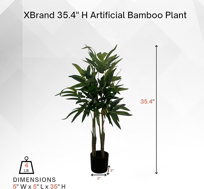 XBrand 35.4-Inches Artificial Bamboo Plant in Pot for Indoor Outdoor Home Office Store, Great Housewarming Gift