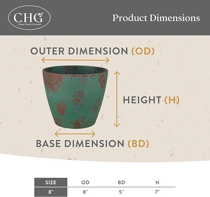 Classic Home and Garden Premiere Collection Planter, Vogue 8", Northern Lights