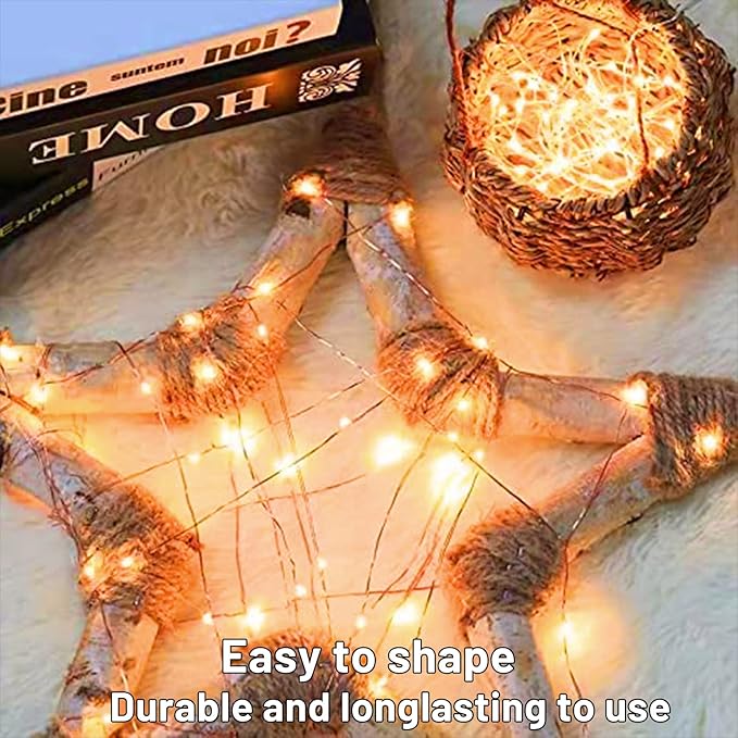 6 Pack LED Fairy Lights Battery Operated with Timer, 13FT 40LED Waterproof Firefly Lights Silver Wire Mini Twinkle String Lights for Wedding Christmas Birthday Party Mason jar Decorations, Warm White