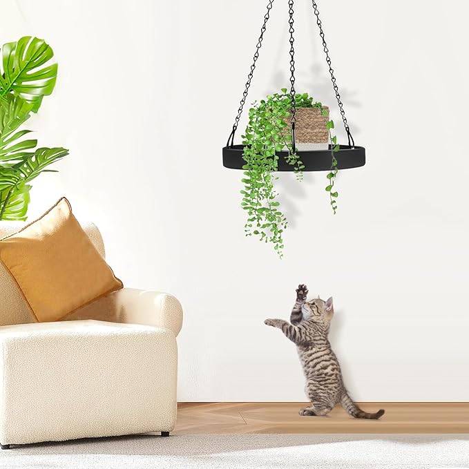 PIKAMAO Plant Hanger Indoor Outdoor, Hanging Planter Baskets for Outdoor Indoor Plants, Hanging Plant Holder Plant Shelf Metal Window Plant Hanger, 3 Pack