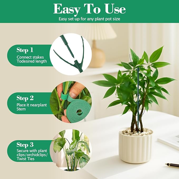10pcs Stackable Monstera Plant Support,Plant Stakes for Indoor and Outdoor Plants Use,for Garden Stakes for Pothos, Philodendron & Vine Plants
