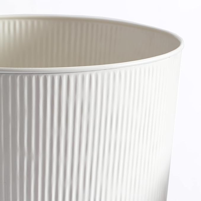 Saffron Fabs Metal Planters with Stand - Set of 2, White (PL-WHT-SET-3003)