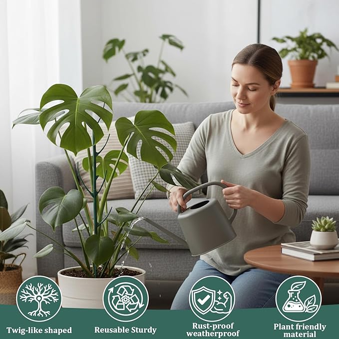 5 Pack Stackable Monstera Plant Support, 11'' Plastic Plant Support Stakes for Indoor & Outdoor Use, Plant Sticks for Climbing and Potted Plants, Pothos, Philodendron