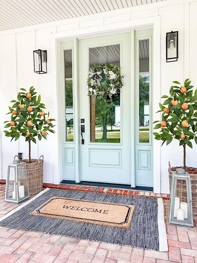 Artificial Peach Tree 3ft Fake Peach Fruits Plant in Pot Large Fake Floor Plants Faux Trees Indoor Apple Decorations for Home Living Room Office