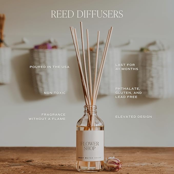Sweet Water Decor Farmhouse Reed Diffuser Set - Apple, Orange, Pumpkin, Fall Scented Air Freshener - Scent Diffusers for Home, Long Lasting Fragrance, Made in The USA
