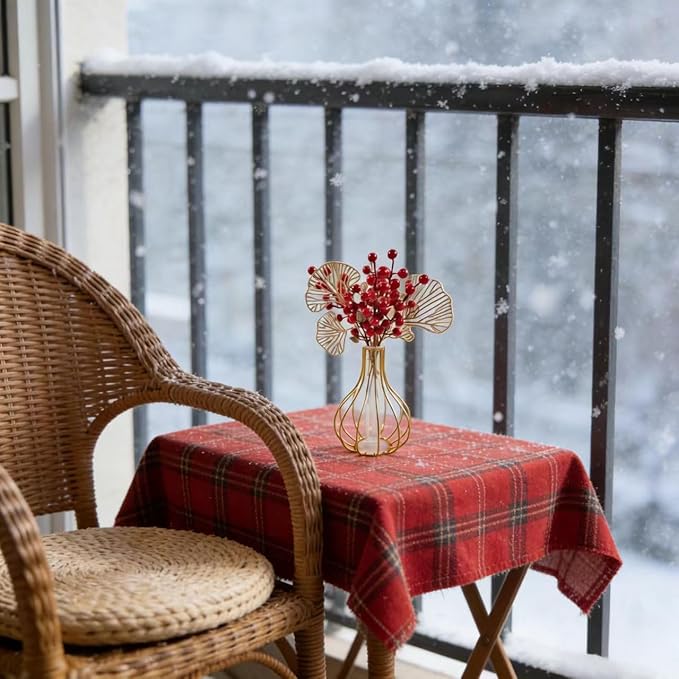 KYMY 2026 Chinese Vietnamese New Year Artificial Fortune Tree Branches, Red Lucky Berry Floral Arrangement, Asian Lunar New Year Tabletop Centerpiece for Spring Festival Desktop Decorations