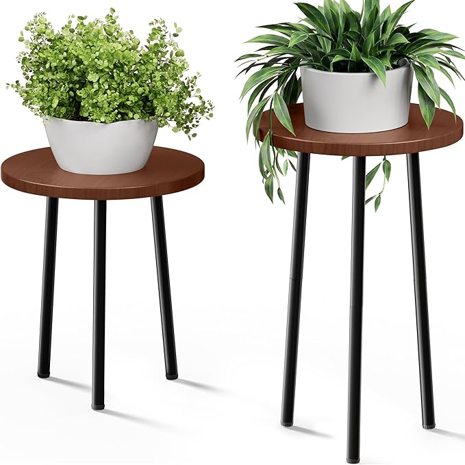 SAKSUN Plant Stand Indoor, Mid Century Plant Holder 2 Pack , Corner Plant Stand Modern Plant Table for Indoor Plants Home & Garden Decor , Outdoor Plant Stands for Patio Garden Office Living Room