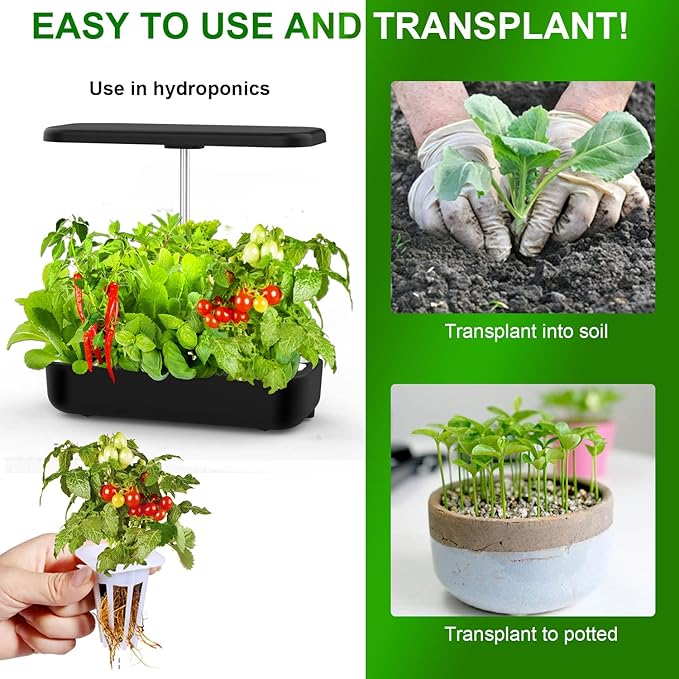 Seed Pods Kit for Hydroponics Growing System, Seed Starter Pods for Indoor Garden,Including 25pcs Replacement Square Grow Sponges, Grow Baskets and A&B Nutrients, Compatible with Idoo, QYO, LYKO