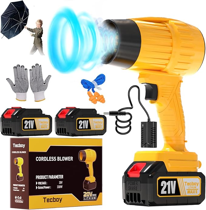 Hand Held Leaf Blower Cordless With Battery And Charger 990,000 RPM Small Portable Mini Bullseye Turbo Jet Blower For Makita 18V Battery Electric Powered Lightweight Lawn Car Yard Snow Patio Dust Tool