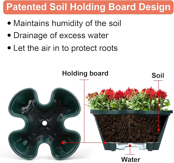 GameXcel Vertical Planter 6 Tier Stackable Planters Garden Planters Strawberry Herb Flower and Vegetable Planter Indoor Outdoor Gardening Pots with Removable Wheels and Tools 2-Pack