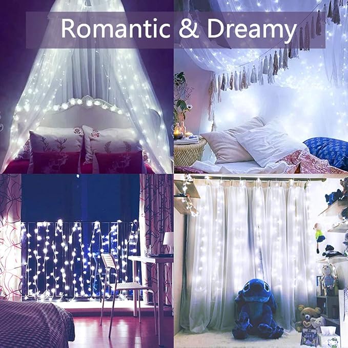buways Fairy Lights 2-Pack Battery Operated Cool White 50 LED Fairy String Lights,16.4ft Sliver Wire Light with Remote Control for Christmas Party Garden Home Decoration