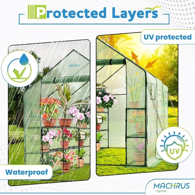 Machrus OGrow Greenhouse Kit, Multiple Sizes, Green House, Small Green Houses for Outside, Small Greenhouses for Outdoors, Mini Greenhouse Outdoor