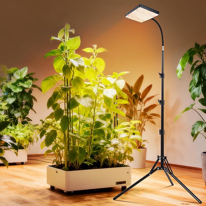 GroCruiser Grow Light with Tripod Stand and Timer, Sunlight Full Spectrum Grow Lights for Seed Starting, 25W 2000Lm LED Growing Lamps for Tall Plants, Bonsai Tree, Height Adjustable 12"-48"