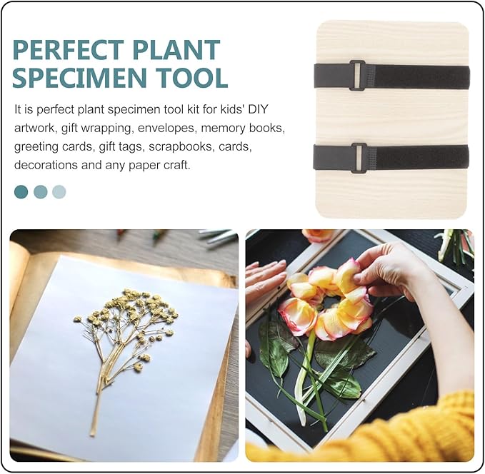 Abaodam Multipurpose Flower Press Kit for Plants Specimen DIY Crafting with Pressing Function Suitable for Dried Flowers Leaves Fruits Scrapbooking Nail Art and Outdoor Use