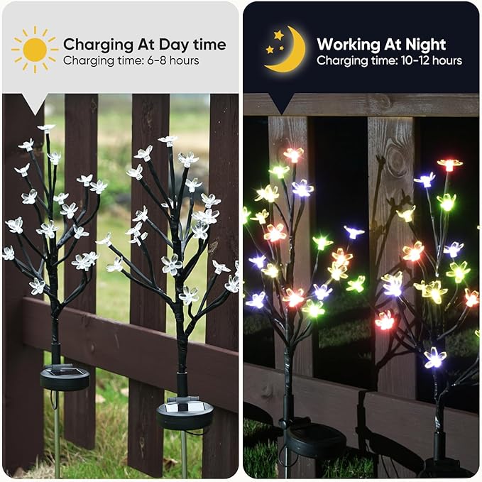 IUEECEN Solar Garden Lights Waterproof, Solar Lights Outdoor Decorative 8Pack,160Led Solar Powered Flowers Garden Decor,Fairy Light for Yard,Pathway,Outside Decorations,Gardening Gifts for Women Mom