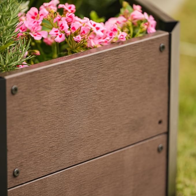 GarveeLife Hexagon Raised Garden Bed Kit, 6-Panel Wood Look Planter Box for Indoor & Outdoor Use, 11.8 Inches Deep Large Herb & Vegetable Grow Bed for Patio, Balcony, Yard