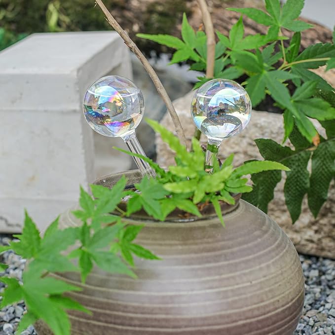 zHzHGuo 3Pcs Small Watering Globes Colorful Small Plant Watering Globes Plant Watering Globes Hand Blown Glass Indoor Plant Watering Globes