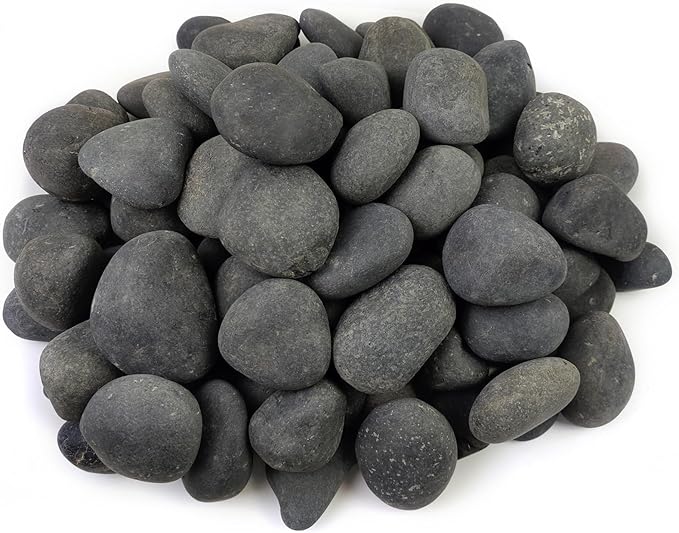 FANTIAN 40 lbs Bulk Black River Rocks for Landscaping, 3-4 Inch Mexican Beach Pebbles, Decorative Black Stones for Planters Garden Fish Tank Walkways and Outdoor Decorative Stones