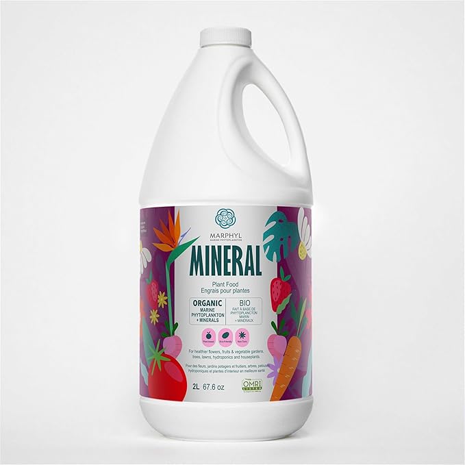 MARPHYL Organic Minerals Liquid Fertilizer, Rich Blend of Essential Minerals for Garden, Flowers, Vegetables, Succulents, Bamboo, Hydroponics 67.6 oz