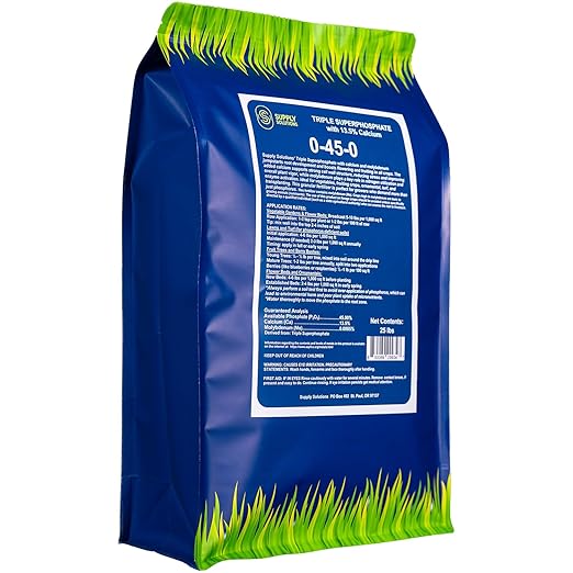 Supply Solutions | 0-45-0 Triple Superphosphate with 13.5% Calcium | High Phosphorus Bloom Booster Fertilizer for Indoor Plants, Flowers, Orchids, Citrus, Lawns, Vegetables & Fruit Trees (25 Pounds)