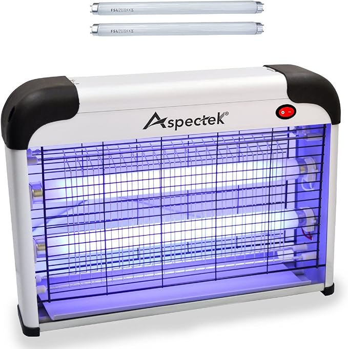 ASPECTEK Insect Killer, Bug Zapper, Powerful 20W Electronic Indoor Fly Zapper, Mosquito Killer-Indoor Use Including Free 2 Pack Replacement Bulbs