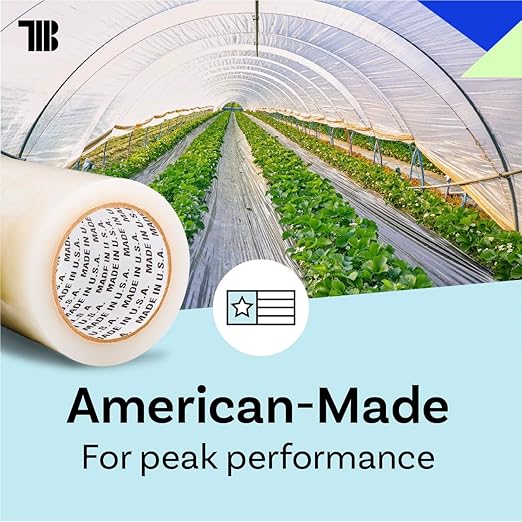 6" x 108' Roll of Greenhouse Repair Tape, Made in USA, Heavy Duty, Clear Poly Patch Tape for Repairing Greenhouses and Plastic Sheeting, UV Resistant Polyethylene Film for Seaming & Splicing