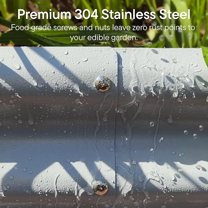 2-Pack Galvanized Raised Garden Bed 10x2x1 | 8x4x1 ft, 12" Tall Metal Planter Box for Outdoor Plants, Modular Raised Flower Bed Rust Resistant Coating, Long Planter for Vegetable - Sand Beige