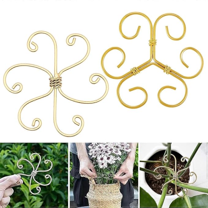 Plant Support Stakes,Flower-Shaped Indoor Plant Trellis,3 Pcs Reusable Plant Holder Stabilizer,Durable Plastic Climbing Plant Support Rings for Potted Plants,Vines,and Growing Support