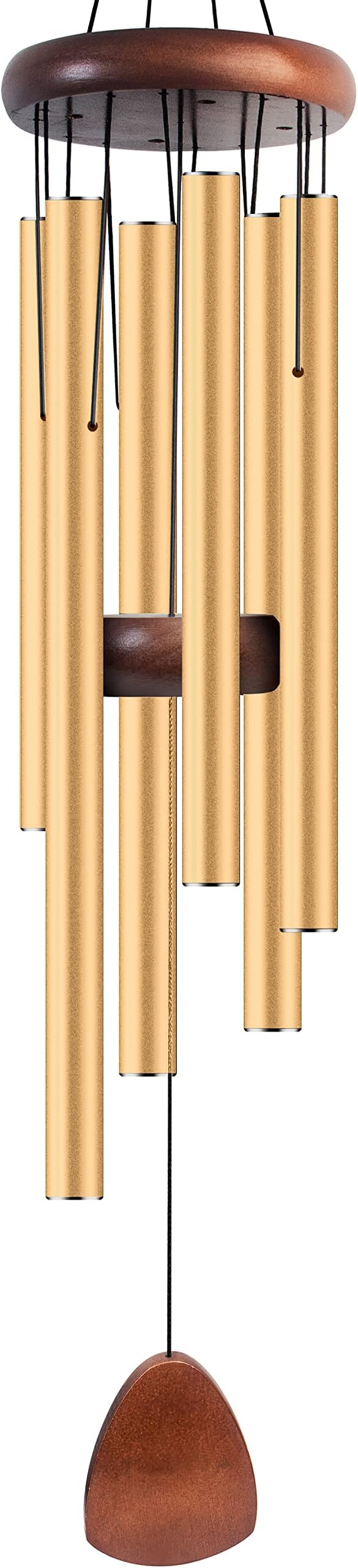 Bursvik Large Aluminium Wind Chimes 37 Inches to Create a Zen Atmosphere Suitable for Outdoor, Garden, Patio Decoration. Classic Wind Chimes with Wind Catcher Suitable as A Gift for Unisex(Gold)