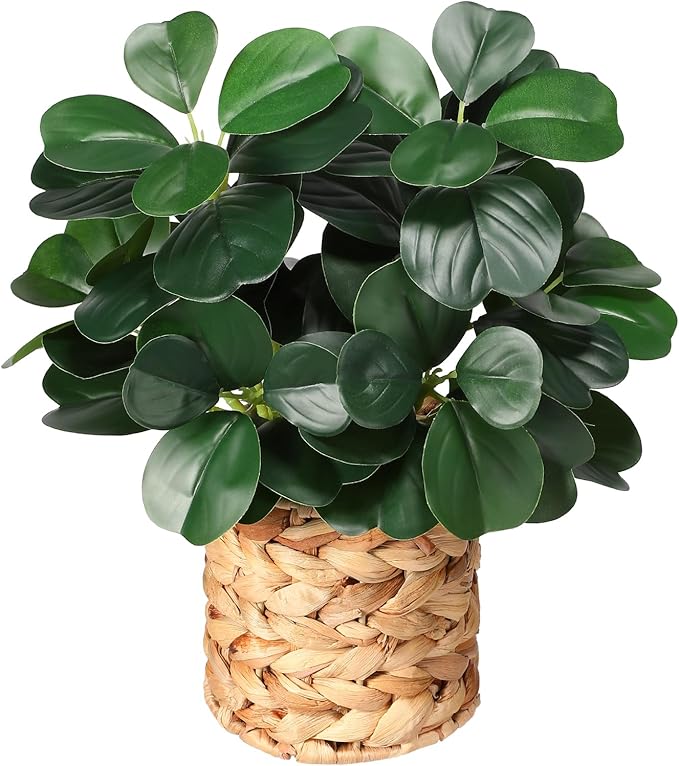 Artificial Plants Decor Greenery Indoor Fake Ficus Tree Small Fake Plants Braided Potted Fake Plants, Decor for Farmhouse-Style Bathrooms, Bedrooms, Kitchens, Offices, and Dining Tables