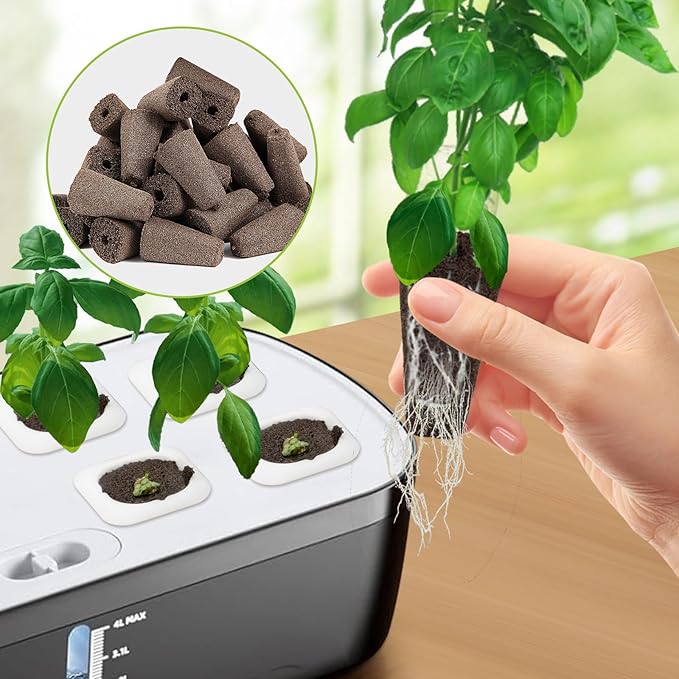 50 Pack Square Seed Starter Pods for Indoor Hydroponics Growing System, 50pcs Squared Grow Sponges with 10 Square Pods Labels, Supplies Replacement Compatible with IDOO, QYO, LYKO