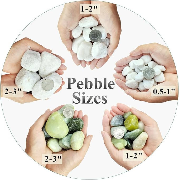 FANTIAN 40 lbs White Rocks for Landscaping, 1-2 Inch White Gravel. Decorative Pebbles Stones for Plants, Vases, Craft and Garden