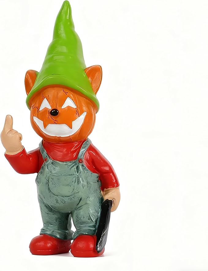 Middle Finger Gifts Gnomes Horror Garden Gnomes Funny Gift (Yellow)