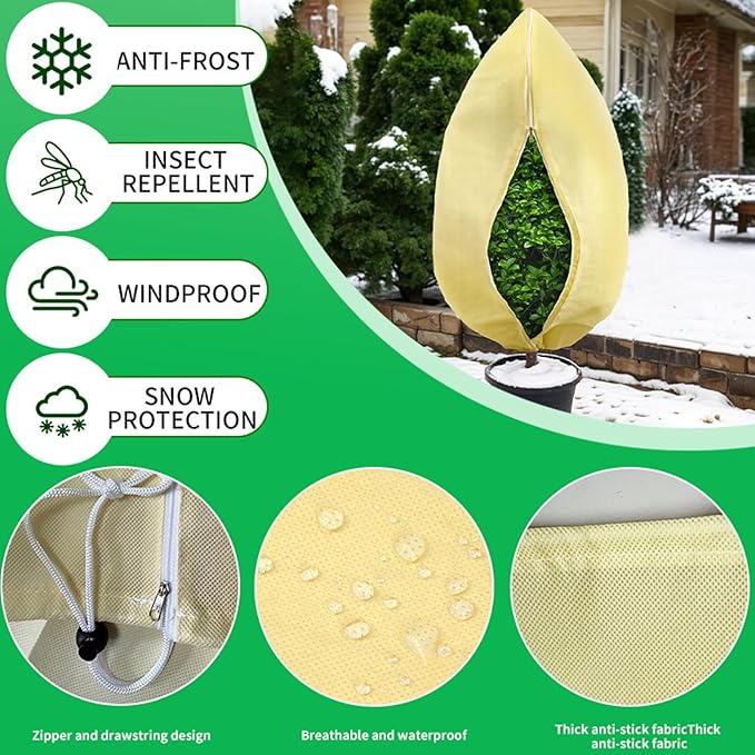 BATULU,Plant Covers Freeze Protection,47.2 X 70.8 Inchesplant Covers for Winter, 2-Packwinter Garden Plant Protectionreusable.