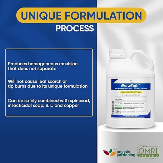 AgroMagen, GrowSafe Bio-Pesticide, Organic and Natural Miticide, Fungicide and Insecticide (1.45 Gal)