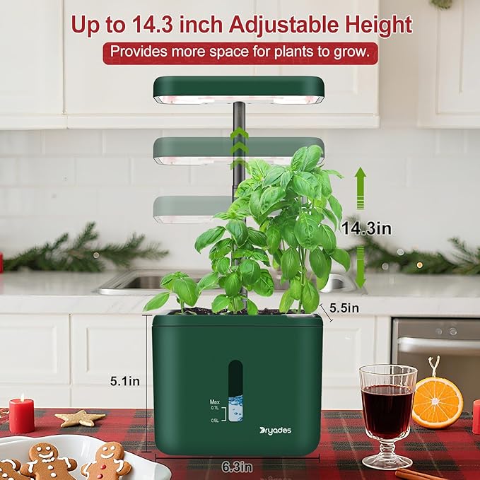 DRYADES Christmas 2-Pack Indoor Planting System Smart Soil Growing Kit with 17-W LED Grow Light Automatic Timed Watering Planters Gift for Friends/Women (No Seeds&Soil)