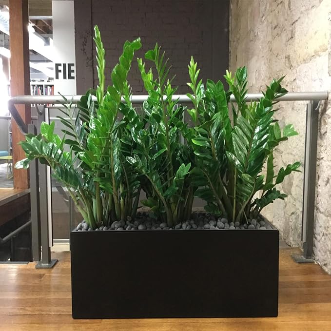 Meyoppm Metal Planter Box 32"x16"x16", Rectangular Steel Planter Box Frost Proof Rust Resistant Indoor&Outdoor, Heavy Duty Steel Planter for Commercial and Residential Use