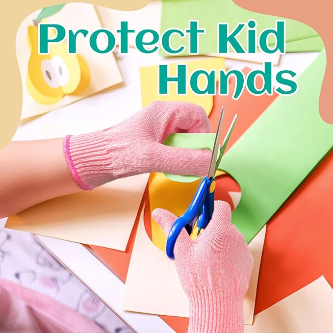 Evridwear Cut Resistant Gloves for Kids 10-13 Years, Level 5 Protection Cutting Gloves Food Grade for Cooking, Whittling, Wood Carving, Gardening and DIY