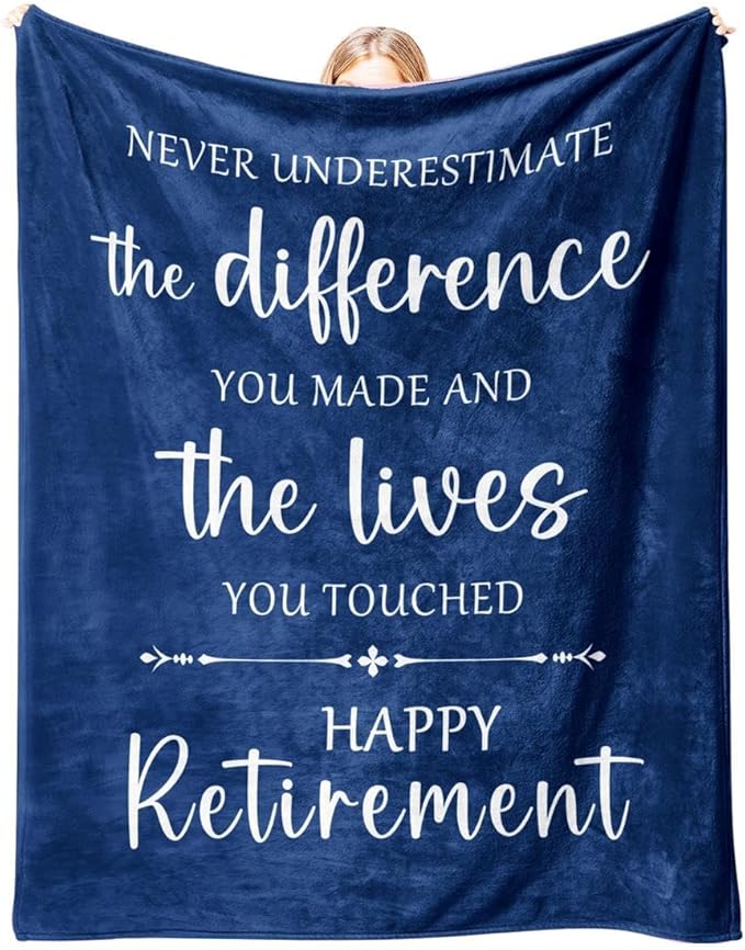 Glydein Retirement Gifts for Men 2026 - Soft Flannel Men Retiremet Blanket 50 x 60 inches - Best Retired Gifts Ideas for Teacher Nurse Friend Coworker Grandpa Grandma Dad Mom