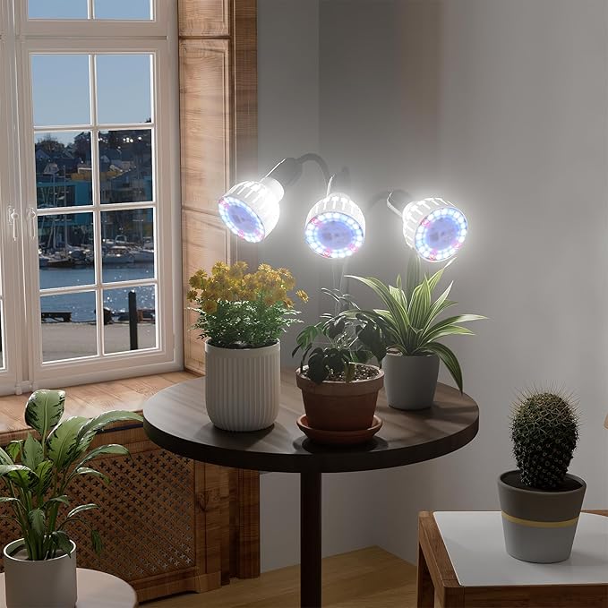 GooingTop Grow Light,36W (240Watts Equiv) 5000K White Full Spectrum LED Growing Lamp Clip on Desk for Indoor Plants,Bulbs Replaceable & Non-dimmable