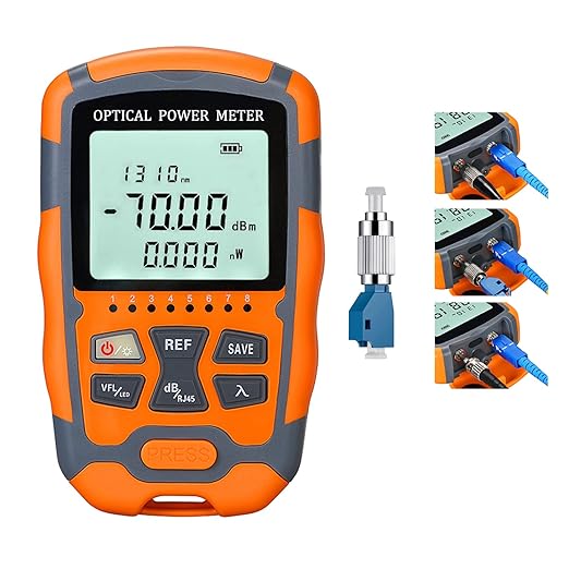 Duogalia Fiber Optic Tester Portable Fiber Light Power Meter SC/FC/ST Universal Interface Fiber Tester Built-in 10Km Visual Fault Locator (OPM&VFL) with FC to LC Adapter