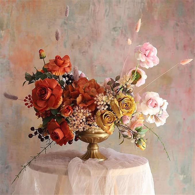 Elegant Iron Dry Flower Display Holder Flower Arrangement Vase with Tall Stand Designs for Enthusiast