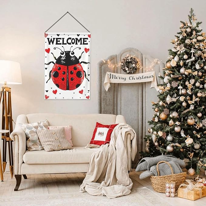 Insect Garden Flag Vertical Double Sided Outdoor Yard Flags 12.5x18 Inch Burlap Banners for House Lawn