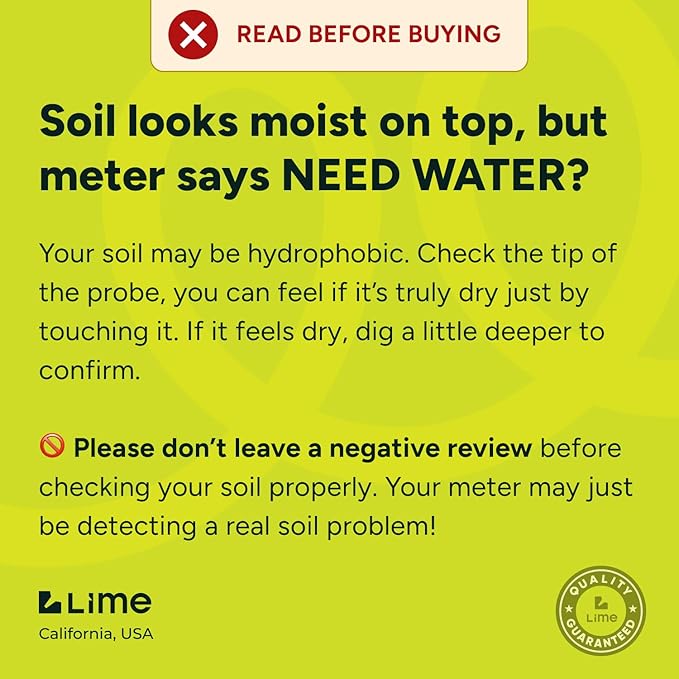 GROWIT Plant Moisture Meter - Accurately Tells You When to Water Your Plants - Perfect Stocking Stuffers Gift - No Battery Needed