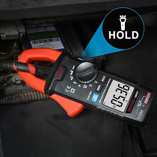 Digital Clamp Meter, MESTEK Multimeter Voltage Tester TRMS 6000 Counts Auto-ranging Amp Volt Ohm Meter with NCV, Measures AC/DC Current, Voltage, Capacitance, Resistance, Diodes, Continuity, Live Wire