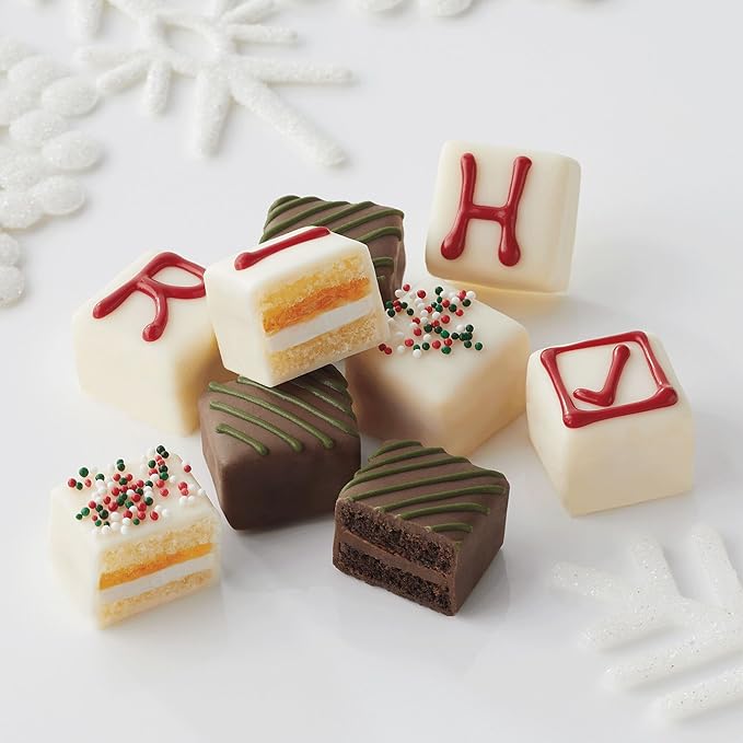 The Swiss Colony I Tried Petits Fours Cakes - Gourmet Cake Assortment with Chocolate, Jam, Layer Cakes - Holiday Dessert Gift for Christmas - (Pack of 36)